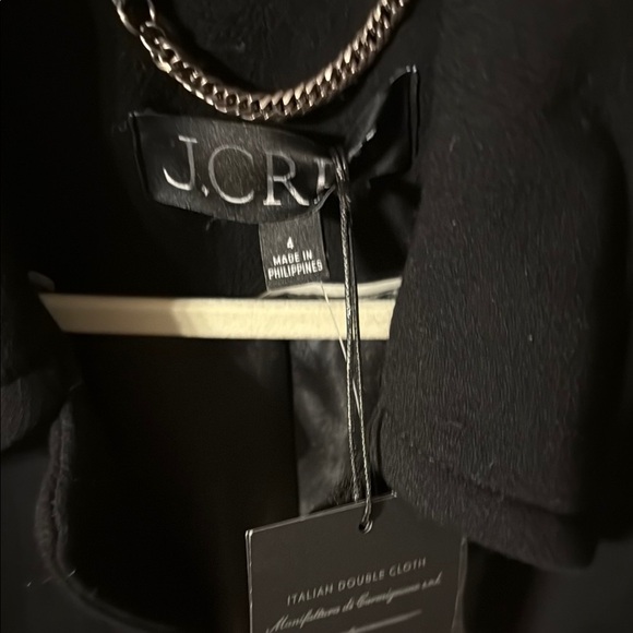 J.Crew Italian Double-Cloth Wool Coat w/ Chain Detail – Black – Size 4 – NWT - Picture 3 of 5